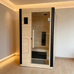 Sauna traditionnel pour 1-2 personnes avec douche à vapeur sèche en bois massif, sauna intérieur, poêle et accessoires pour hôtel - Product Image 2