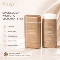 Bâton déodorant rechargeable OEM ODM au magnésium et probiotiques, soin naturel contre les odeurs corporelles, sans aluminium, bâton déodorant rechargeable durable