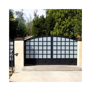 CBMmart House Puertas <span class=keywords><strong>de</strong></span> valla <span class=keywords><strong>de</strong></span> acero <span class=keywords><strong>de</strong></span> lujo Diseño Metal <span class=keywords><strong>Hierro</strong></span> forjado Doble columpio Entrada Puertas negras - Product Image 6