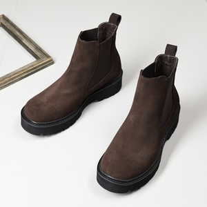 Men's High Quality Suede Round Toe Thick Soled Waterproof Lace-up Casual Ankle <b>Boots</b> Fashionable New Style - Product Image 2