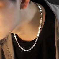 Solide 925 Argent Miami Cubain Lien Chaîne Collier 4mm 5mm 6mm Largeur pour Hommes Bijoux De Mode
