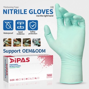 Gants en nitrile verts jetables, résistants aux perforations et imperméables, sans poudre, en vrac - Product Image 5