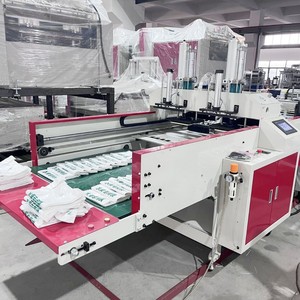 Machine automatique de fabrication de sacs shopping Hongtong RHT-450*2, scellage latéral, inférieur et central en plastique pour supermarchés et livraison express - Product Image 1