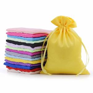 Promotional Satin Jewelry Bag <b>Pouch</b> Custom <b>Drawstring</b> Packaging 15*20cm Handmade Minimalist Style Custom Color for New Year Logo - Product Image 2