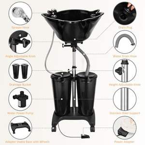 Lavabo de champú con disco de cubo Manguera de lavabo de descarga extraíble Lavadora ajustable Lavabo Salón de salón de belleza Barbería - Product Image 5