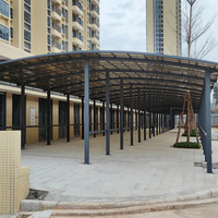 Abri de voiture moderne en aluminium thermolaqué pour toit plat, abri de stationnement extérieur étanche avec finition naturelle, installation à domicile