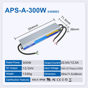 Hyrite IP68 Waterproof AC-DC LED <b>Switching</b> Power Supply 50/60Hz Wide Range Voltage High Active PFC 12V 24V 60W-180W - Product Image 6