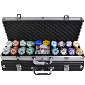 Set de 500 jetons de poker de casino en <span class=keywords><strong>céramique</strong></span> EPT Premium de 39 mm avec boîte en acrylique, 400 plaques incluses - Product Image 1