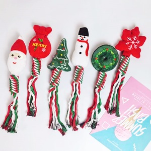 Jouet en peluche de Noël pour animaux de compagnie, jouet à mâcher pour chien, nettoyage des dents, bonhomme de neige, sapin, couronne, cadeau pour animaux de compagnie - Product Image 1