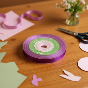 Nastro in chiffon ILAN 0,6 cm 35Y viola per lavori artigianali - Product Image 3