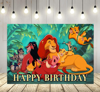 Lion King latar belakang perlengkapan pesta ulang tahun, latar belakang foto hutan tropis Lion King tema ulang tahun Baby Shower