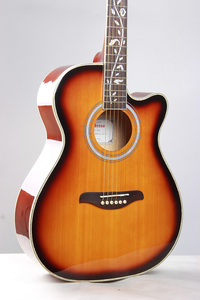 <span class=keywords><strong>Guitarra</strong></span> Acústica Eléctrica de 40/41 Pulgadas con Pastilla, Tapa de Abeto de Calidad, Diapasón Tallado en Forma de Viñas, Ideal para Principiantes, Económica - Product Image 6