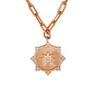 Gemnel moda 925 plata esterlina chapado en oro moneda colgante collar