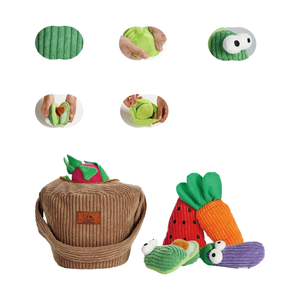 Jouets pour animaux de compagnie à vente directe d'usine OEM/ODM, ensemble multi-en-un de fruits et légumes, <span class=keywords><strong>panier</strong></span>, papier froissé, <span class=keywords><strong>jouet</strong></span> qui couine pour <span class=keywords><strong>chien</strong></span> - Product Image 4