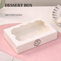 Boîte à dessert rose personnalisée avec fenêtre transparente pour pâtisseries, biscuits, impression de logo personnalisé, OEM, ODM, vente en gros