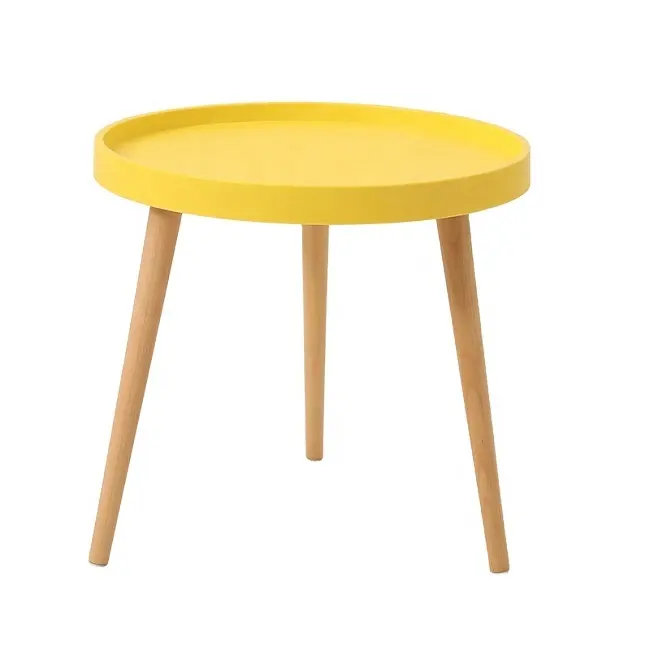 МДФ круглые обеденные столы с гладким дизайном, круглый стол из полипропилена, для семейного использования