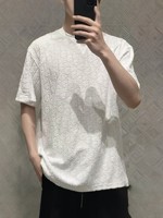 T-shirt haut de gamme en piqué 100% coton kaki clair, broderie 3D, respirant et à séchage rapide