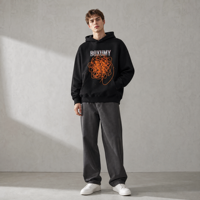 Sweat à capuche en molleton de coton et fibre de bambou pour homme, imprimé avec des strass, coupe classique, streetwear