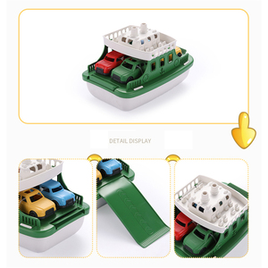 Mini véhicule en plastique pour bébés garçons filles enfants plage <span class=keywords><strong>bain</strong></span> piscine <span class=keywords><strong>jeu</strong></span> 4 pièces Ferry vert bateau baignoire jouets voiture ensemble pour bébés - Product Image 3