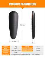 Souris aérienne G30S à prix de gros, 2.4G, gyroscope, sans fil, 33 touches, télécommande vocale intelligente avec apprentissage IR, en stock