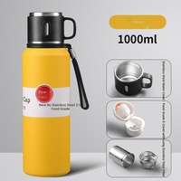 Nouvelle gourde isotherme en acier inoxydable 316 à double paroi sans BPA, portable, pour l'extérieur, la voiture, le voyage, le thé, avec couvercle et tasse