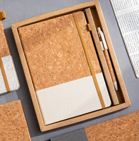 Carnet écologique personnalisable en liège et café moulu, couverture rigide A5, avec élastique, journal de bureau écologique