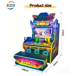 Trois joueurs insèrent des pièces de monnaie pour jouer à la machine de tir. Modèle de tir interactif pour enfants « Agent Spécial à Trois Coups » - Product Image 4