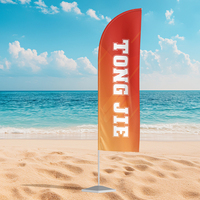 Drapeau de plage personnalisé TongJie de 8 pieds, résistant au vent, facile à installer pour la promotion d'expositions