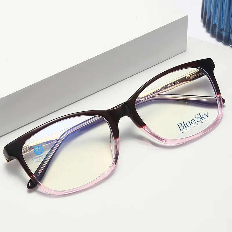 Fashion Italian Acetate Blue Light Blocking Eye Wear Frame Optical Eyeglass Glasses River