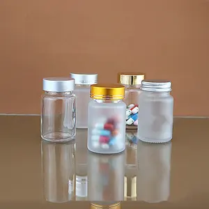 60ml cam ilaç kapaklı şişe, hava geçirmez şişe kapsül cordyceps sağlık ürünleri ambalaj