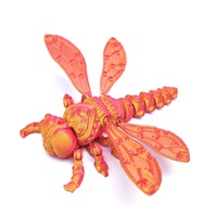 Jouet libellule imprimé en 3D, articulations et ailes mobiles, figurine modèle 3D simulée, jouet transformable, cadeau et ornement décoratif
