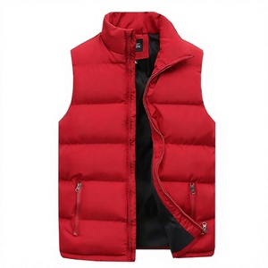 Chaleco Acolchado Negro para Hombre, Cuello en V, Cierre de Cremallera, Resistente al Viento, Color Sólido, Informal, Ropa de Invierno, Sin Mangas, Diseño Acolchado Cálido - Product Image 5
