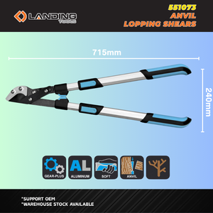 Tijeras para Podar 551073, Podadora Telescópica con Cuchilla de Acero al Carbono, Mango de Aluminio Gear-Plus para Corte de Ramas de Alta Resistencia - Product Image 3