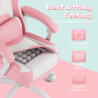 Usine Bolivie Prix le moins cher Logo personnalisé Chaise de jeu rose Fauteuil de jeu en cuir inclinable avec repose-pieds pour filles