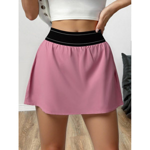 FALDA AIRLIFT Pantalones Cortos de Cintura Alta para Mujer, Negros, Cintura Elástica, Transpirables, Estilo Deportivo, Ropa Casual - Product Image 3