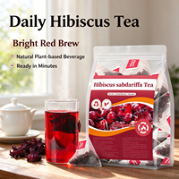 Thé en sachet pyramidal de haute qualité à base de Roselle Hibiscus Sabdariffa, tisane pure sans caféine pour la préparation à la maison et au bureau, OEM