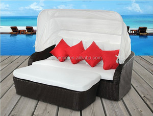 Lit de soleil en rotin tressé large et moderne, design attrayant, pour l'extérieur, les hôtels, les jardins et les bords de piscine - Product Image 5