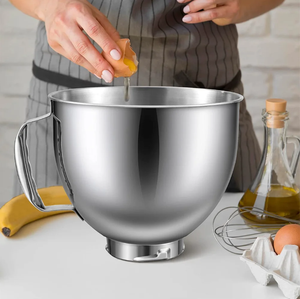 Tazón de Mezcla Metálico para <span class=keywords><strong>Batidora</strong></span> <span class=keywords><strong>KitchenAid</strong></span>, Accesorios para <span class=keywords><strong>Batidora</strong></span> de Pedestal, Tazones de Mezcla de Acero Inoxidable de 4.5-5 Cuartos con Asas - Product Image 4