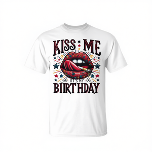 Camiseta Kiss Me It's My Birthday, regalo de cumpleaños 2025 para mujeres y hombres, diseño divertido para fiestas - Product Image 2