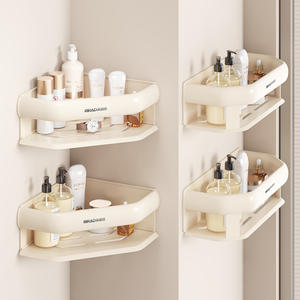 Estante de Almacenamiento Triangular Meiruide para Esquina, Montado en la Pared, 2 Niveles, Barra de Seguridad Antideslizante, Organizador para Baño - Product Image 3