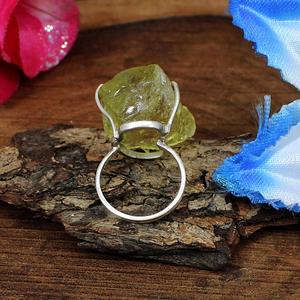 Anillo de dedo hecho a mano con piedras preciosas de forma áspera sin tratar Topacio limón Natural de Plata de Ley 92,5 último diseño Simple - Product Image 4