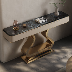 Table <span class=keywords><strong>console</strong></span> d'<span class=keywords><strong>entrée</strong></span> moderne et luxueuse, simple et créative, meuble de salon, meuble d'appoint pour hôtel, villa, avec tiroir - Product Image 3