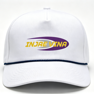 Custom Rope Golf Hat 5-panel Outdoor Hat with Custom Logo White Baseball <b>Cap</b> Unisex Rope Decoration Adjustable <b>Snap</b> Buckle - Product Image 1