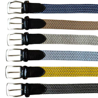 Ceinture décontractée en véritable peau de serpent, tressée bicolore, à forte élasticité, avec boucle ardillon en alliage, sans perçage, taille facilement ajustable
