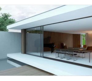 Porte coulissante moderne en alliage d'aluminium série 135, double vitrage trempé, étanche, durable, Eloyd Flush, pour hôtel et extérieur - Product Image 1