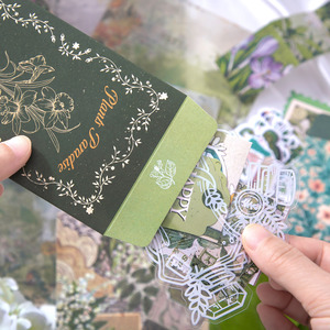 Simno Green Nature Kit de démarrage de scrapbooking floral esthétique avec ensemble de papeterie pour cahier A6 pour l'artisanat d'art de collage - Product Image 5