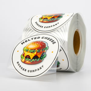 Etiqueta circular para cocina, logotipo personalizado, etiqueta de papel para alimentos, caja de Hamburgo, embalaje impermeable, pegatina para restaurante de <span class=keywords><strong>hamburguesas</strong></span> para pequeñas empresas - Product Image 2