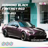 Film de protection pour voiture en PVC polymère haute performance, noir diamant, rouge fantaisie, sans bulles d'air, autocollant pour moto, design