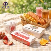 Boîtes d'emballage alimentaire portables écologiques personnalisées, jetables, en matériaux recyclés, biodégradables, imprimées, pour confiseries