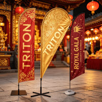 Drapeau publicitaire professionnel personnalisé imprimé recto-verso pour événements, promotion, bannière volante, drapeau plume en forme de larme pour extérieur et plage